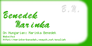 benedek marinka business card